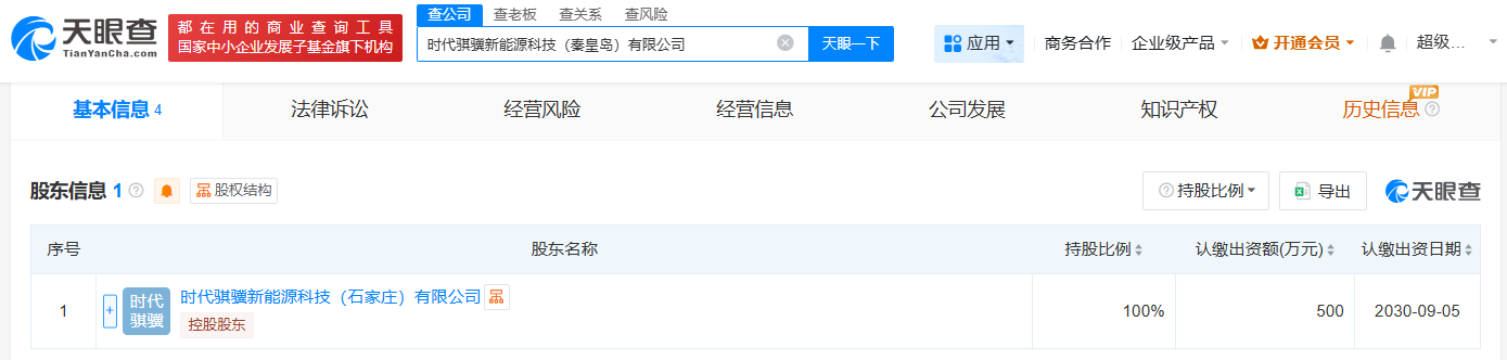 #宁德时代在秦皇岛成立新能源科技公司# 注册资本500万