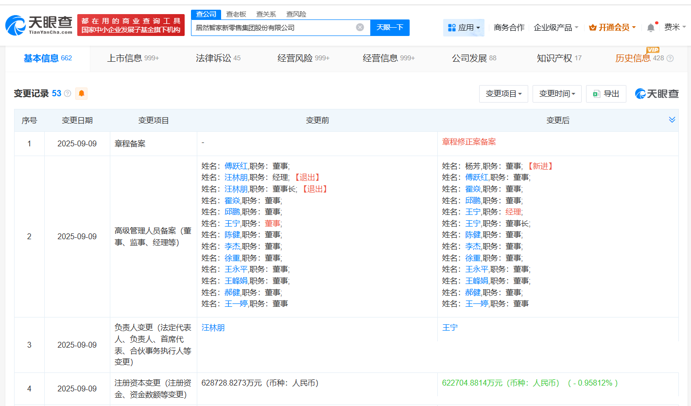 王宁任居然智家董事长
