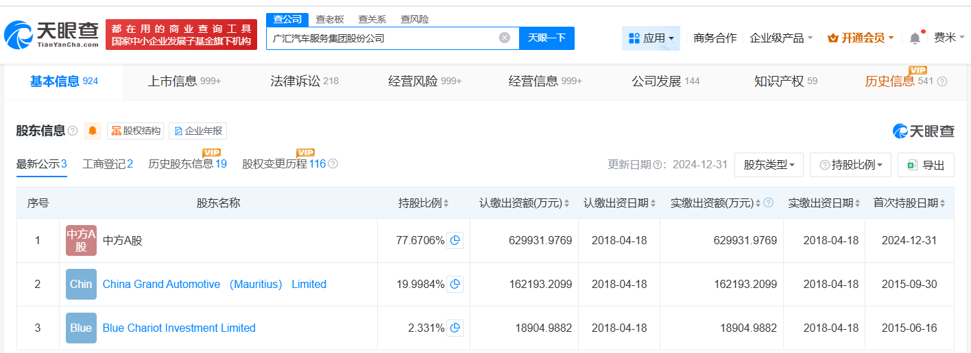 广汇汽车及其法定代表人再次被限消