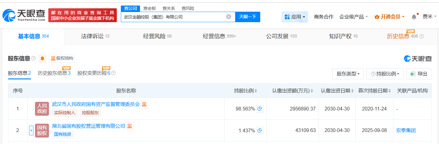 武汉金融控股集团增资至300亿增幅200%