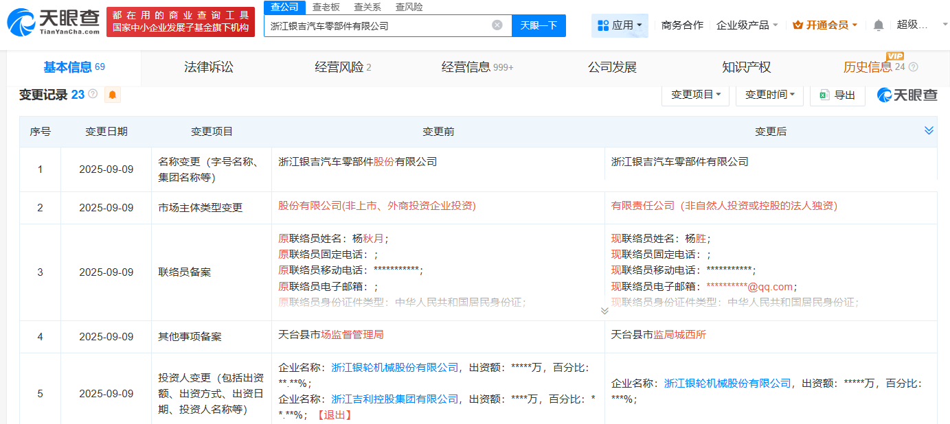 #吉利退出与银轮股份合资公司# #吉利退出银吉汽车零部件公司#