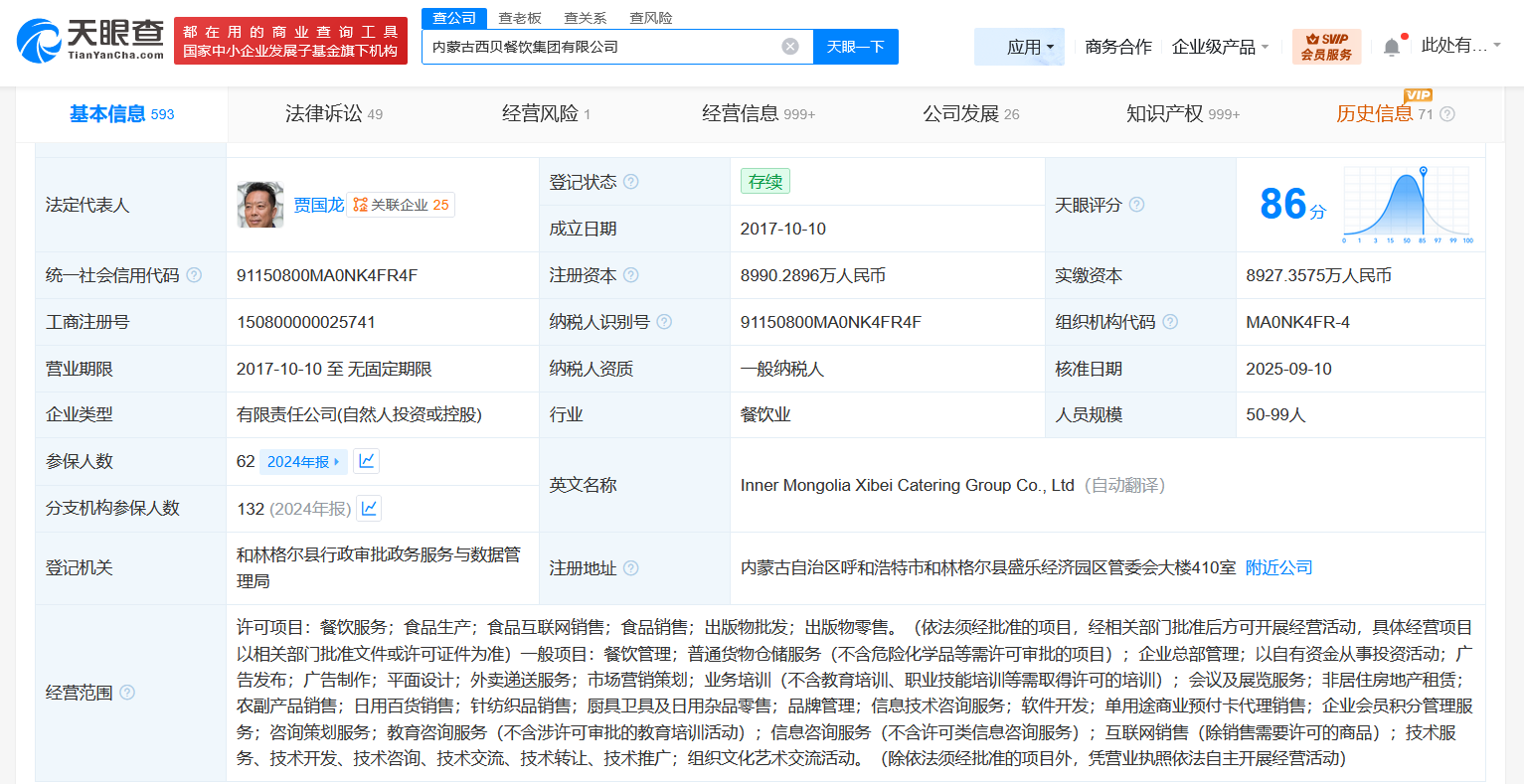 西贝餐饮集团及贾国龙商业版图盘点
