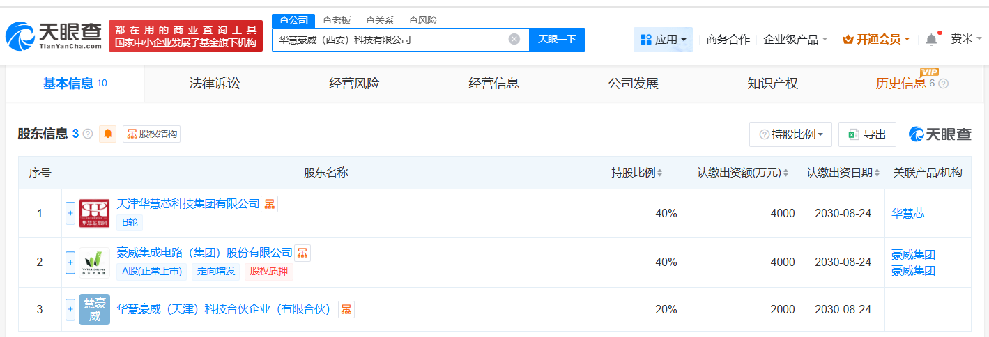#豪威集团等在西安成立科技公司# 注册资本1亿
