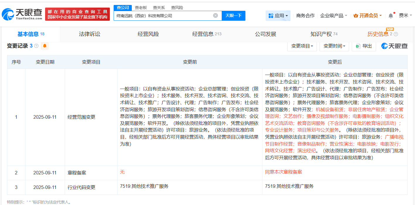 董宇辉终南远眺公司新增演出经纪业务