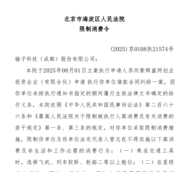 罗永浩名下锤子科技成老赖