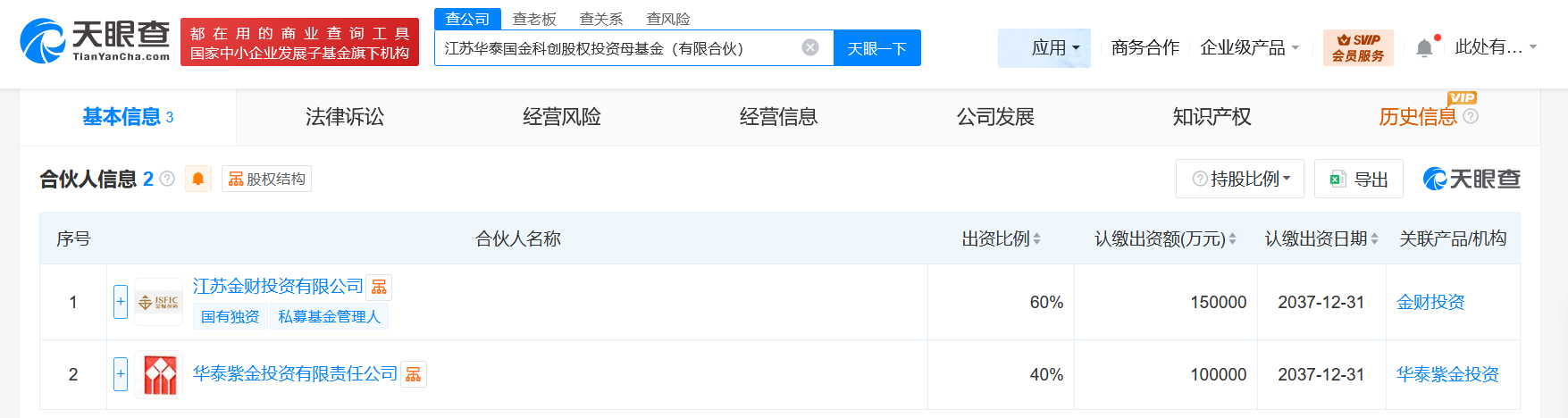 华泰证券等成立科创股权投资母基金出资额25亿
