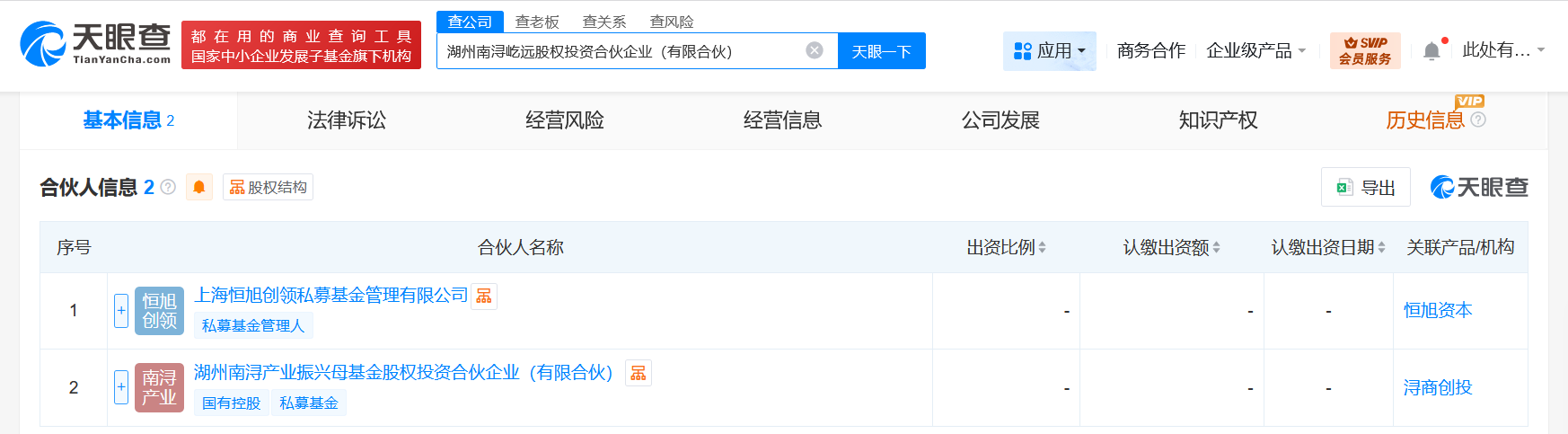 上汽恒旭资本等在湖州成立股权投资合伙企业出资额6300万