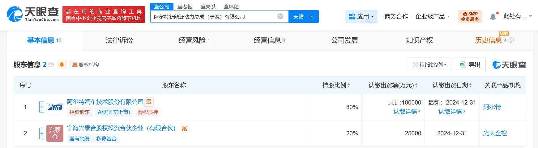 阿尔特旗下新能源动力总成公司注销