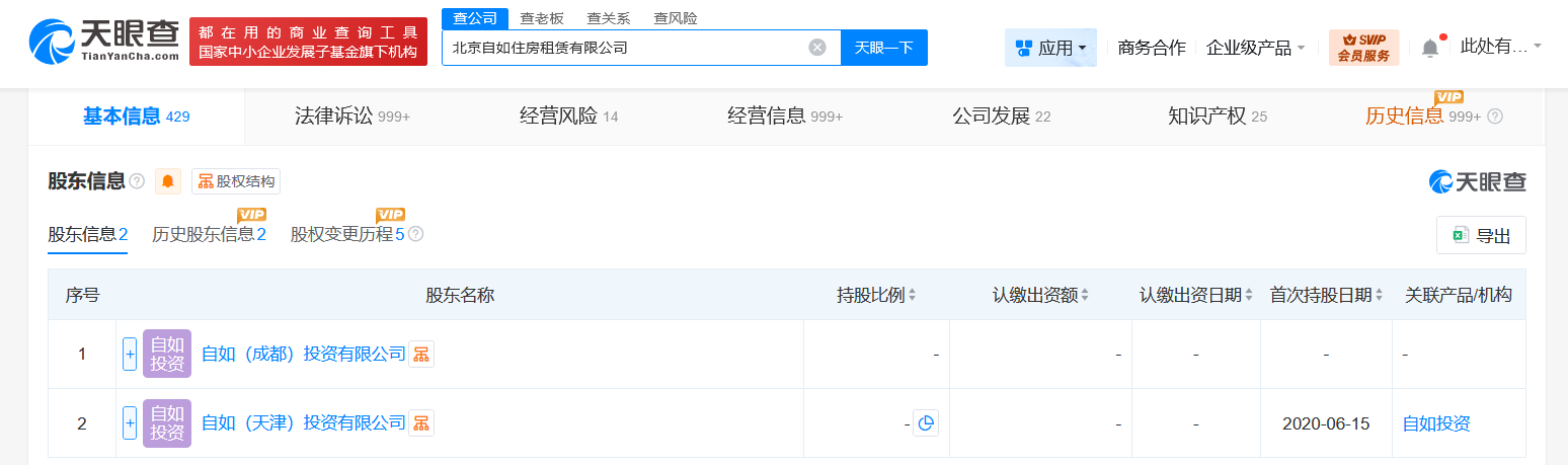 北京自如住房租赁公司增资至92.7亿增幅约67%