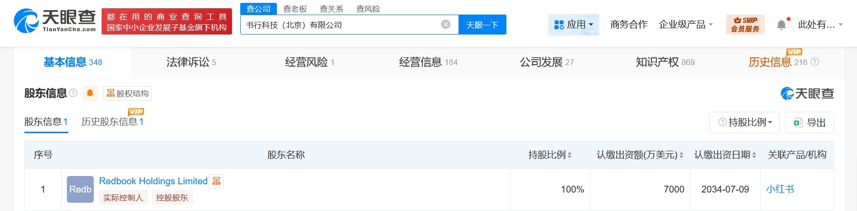 小红书旗下一科技公司成被执行人