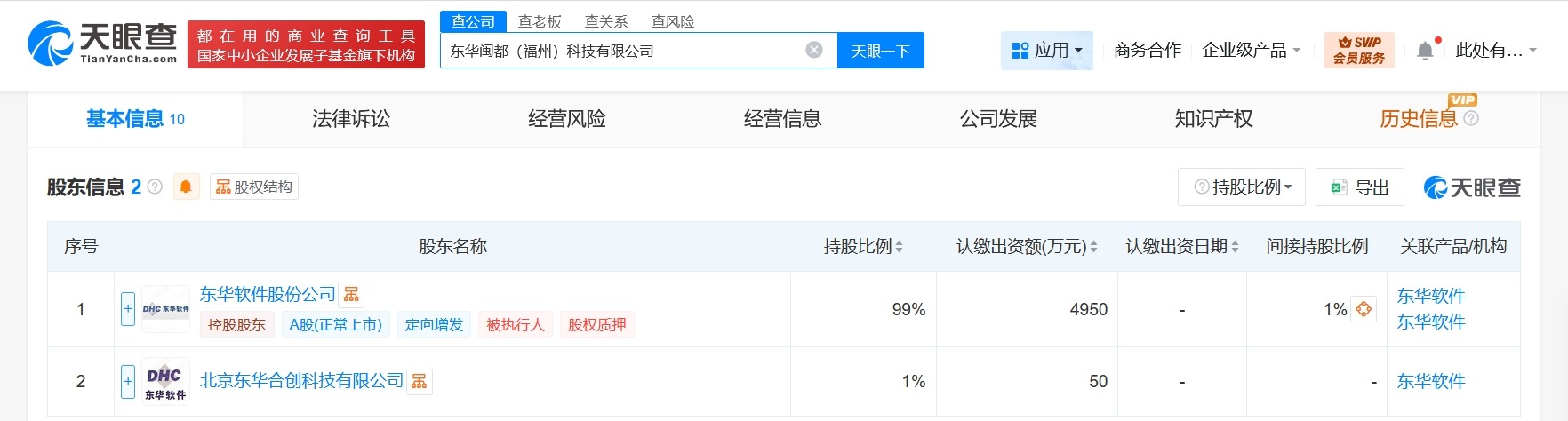 东华软件在福州成立新科技公司注册资本5000万
