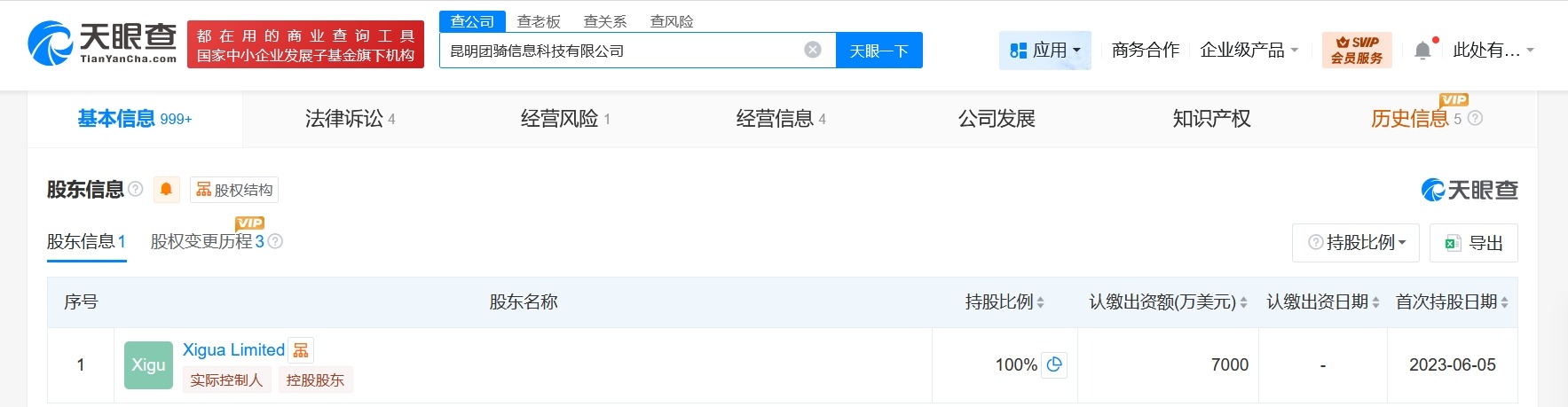 美团旗下昆明团骑信息科技公司增资至7000万美元增幅75%
