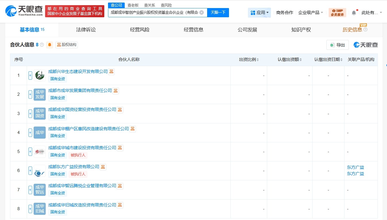 成都成华智创产业振兴基金登记成立出资额60亿