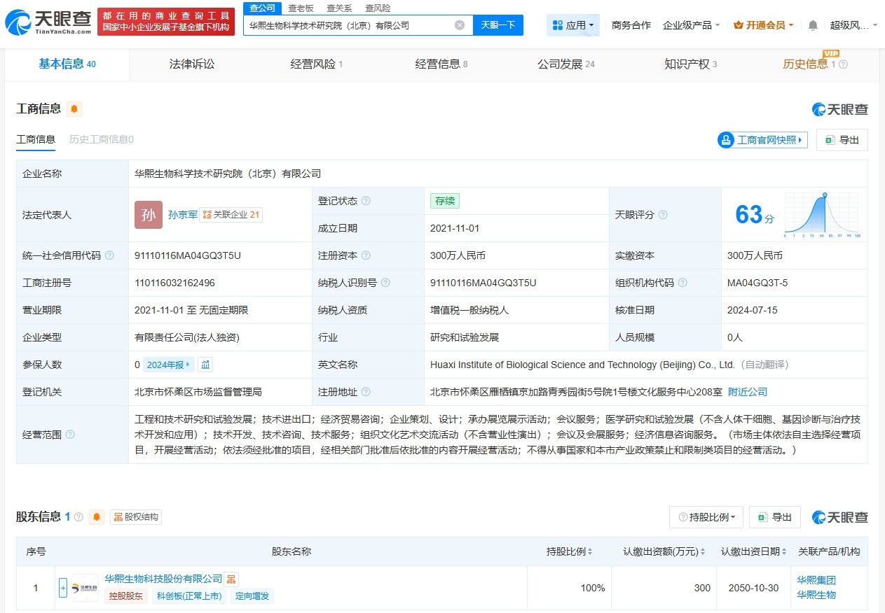 华熙生物科学技术研究院公司拟注销
