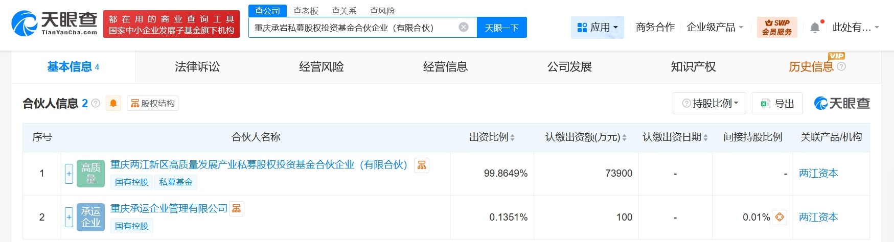 重庆承岩私募股权投资基金登记成立出资额7.4亿