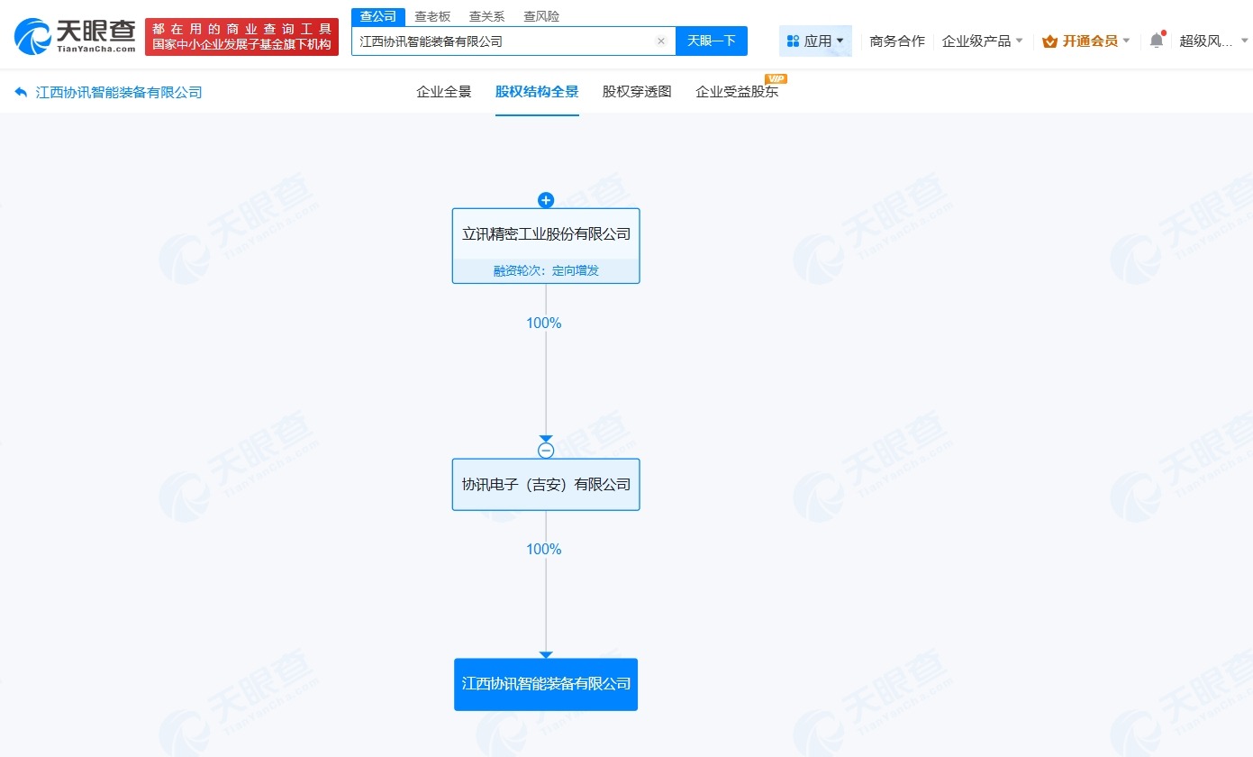 立讯精密在江西成立智能装备公司注册资本1000万