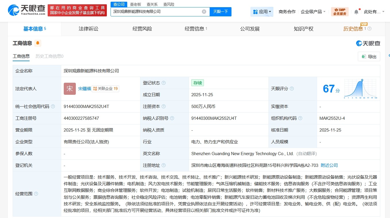 赣锋锂业在深圳成立新能源科技新公司