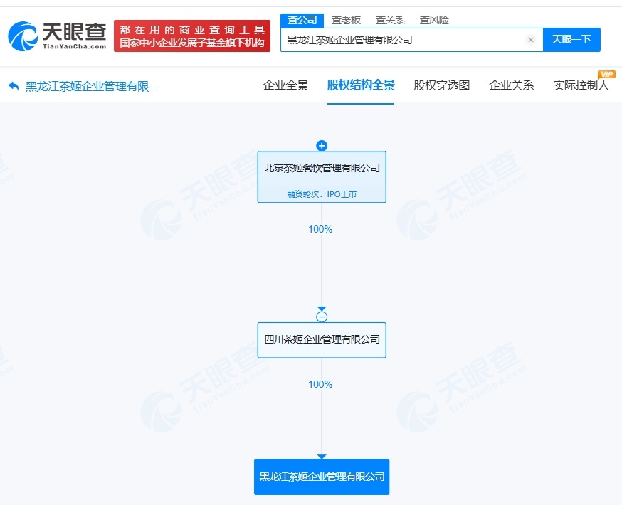 霸王茶姬在黑龙江成立企业管理公司