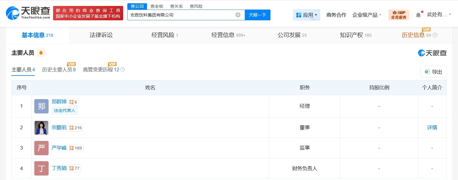 祝丽丹卸任宏胜集团法定代表人