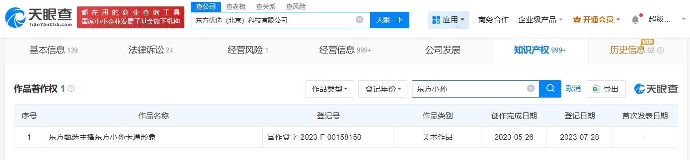 东方甄选已注册多枚孙东旭相关商标