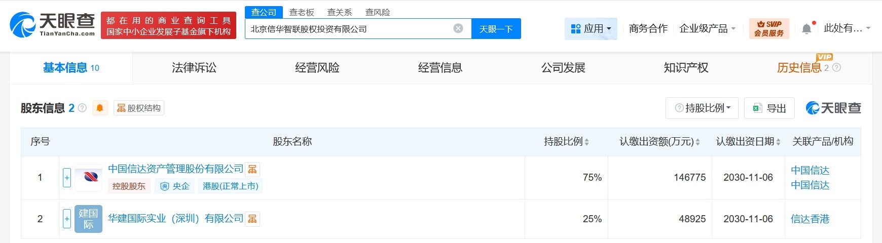 中国信达等成立信华智联股权投资公司注册资本19.57亿