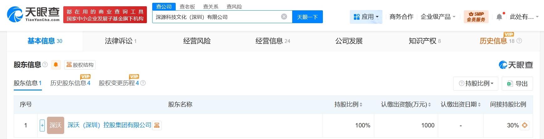 王石退股名下深源科技文化公司