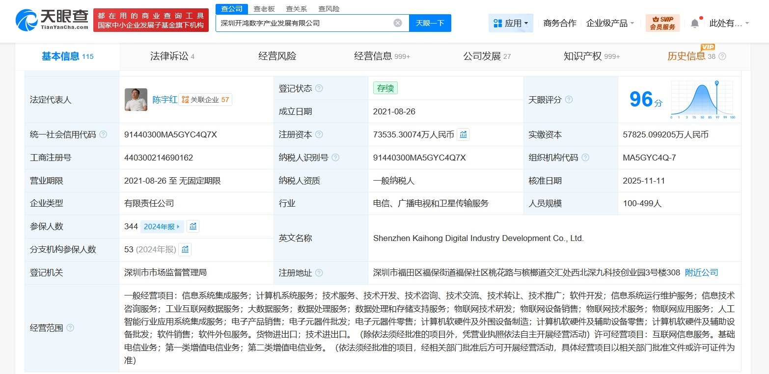 深开鸿增资至约7.35亿中保投资公司旗下企业等入股