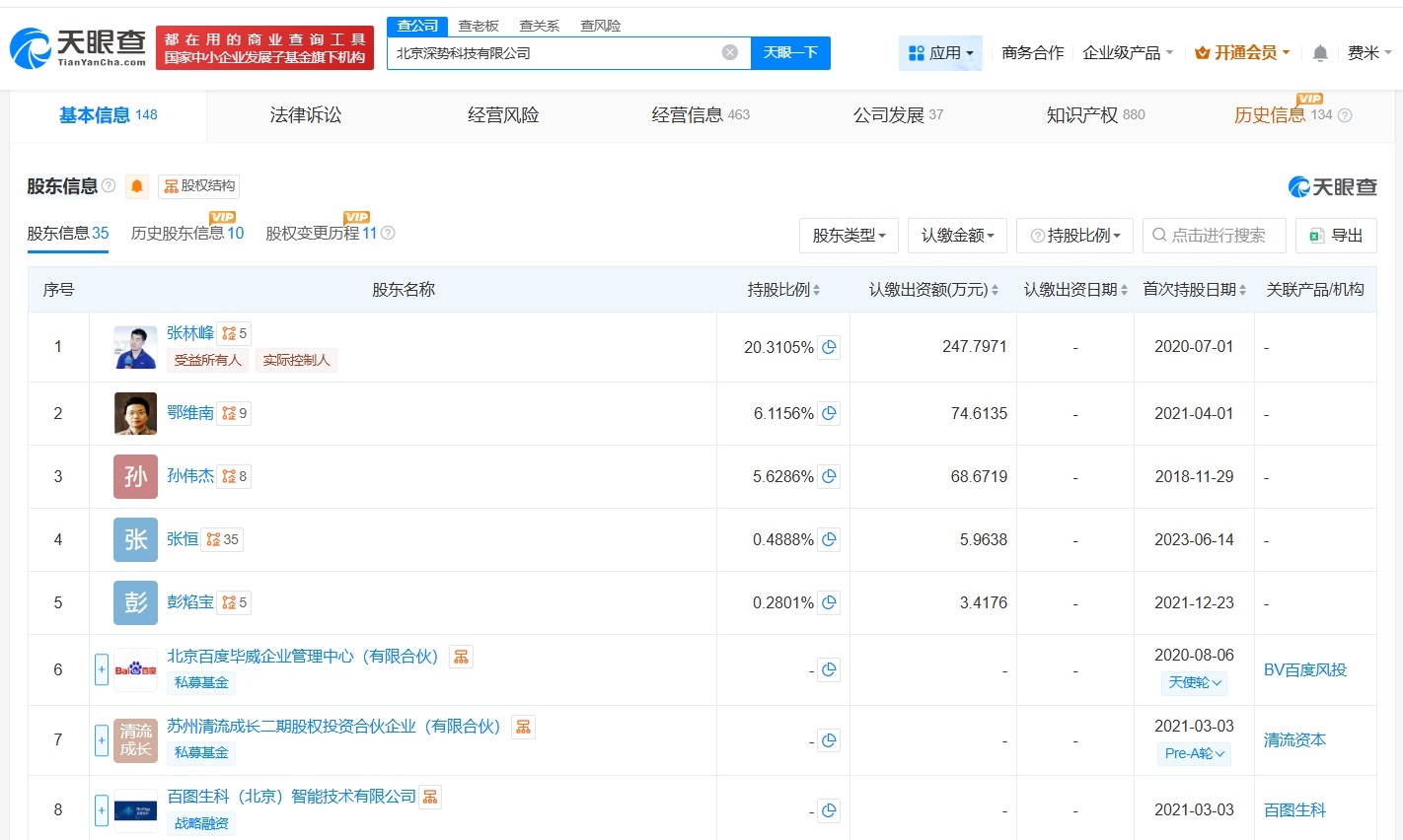 联想旗下基金等入股深势科技