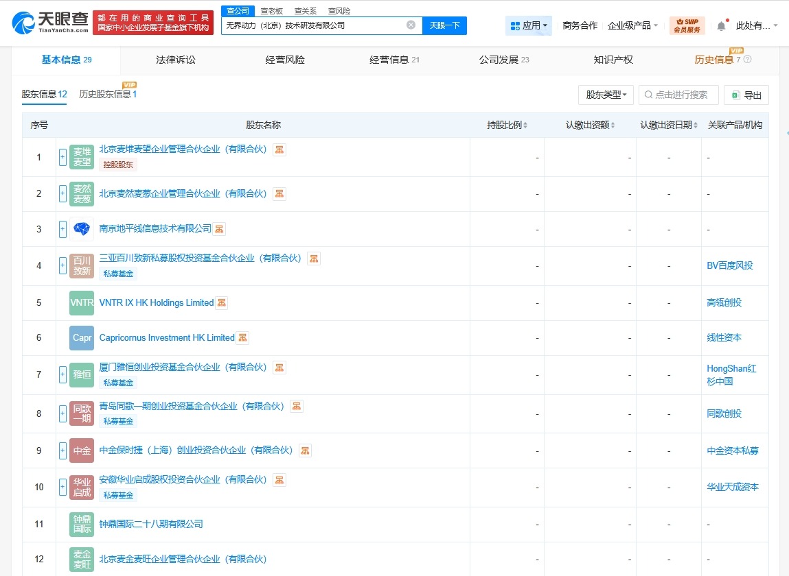 百度等入股具身智能机器人公司无界动力