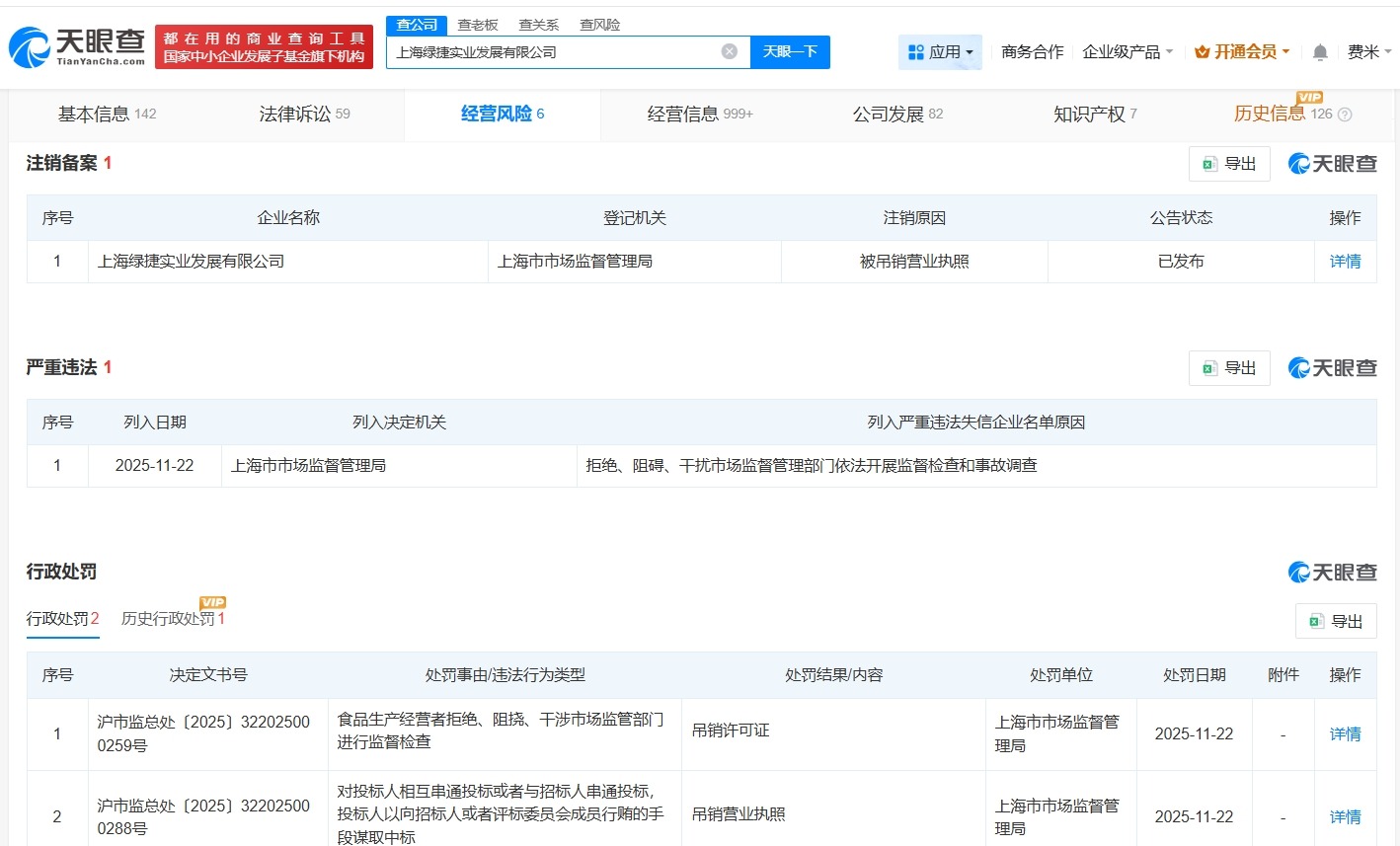 上海绿捷因被吊销执照拟注销