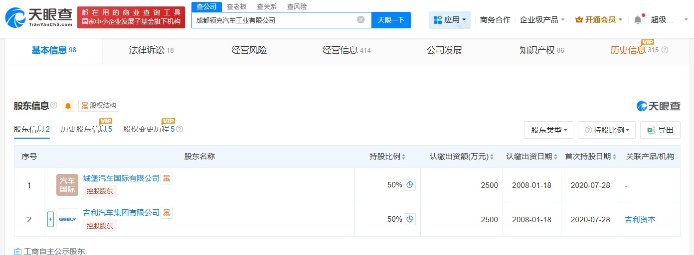 成都高原汽车公司更名为领克汽车工业