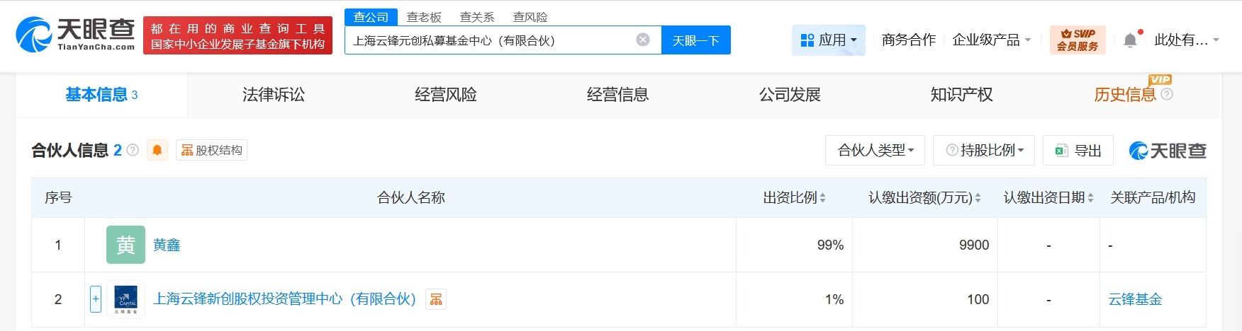马云持股企业等投资成立私募基金中心出资额1亿