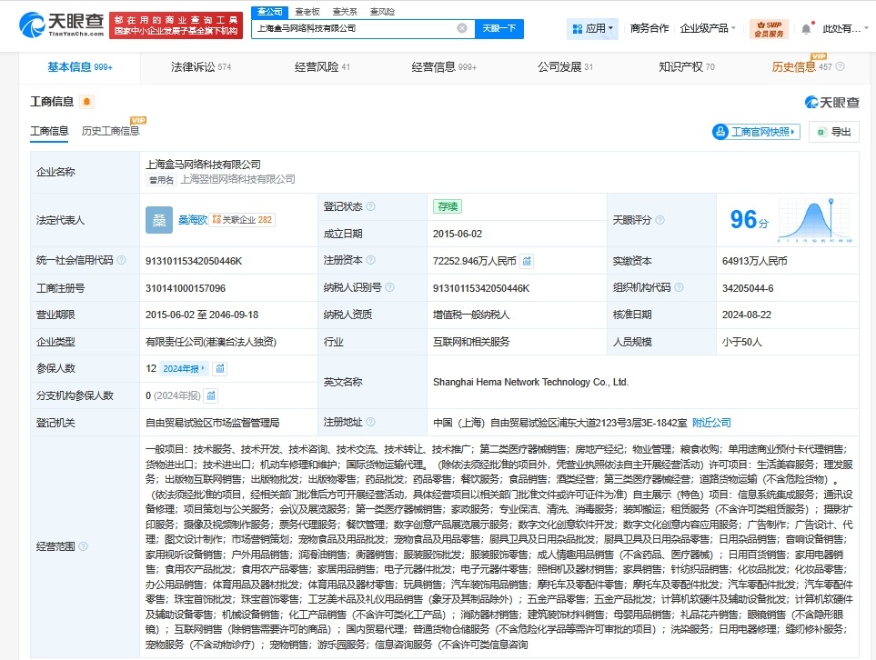 揭秘盒马关联公司