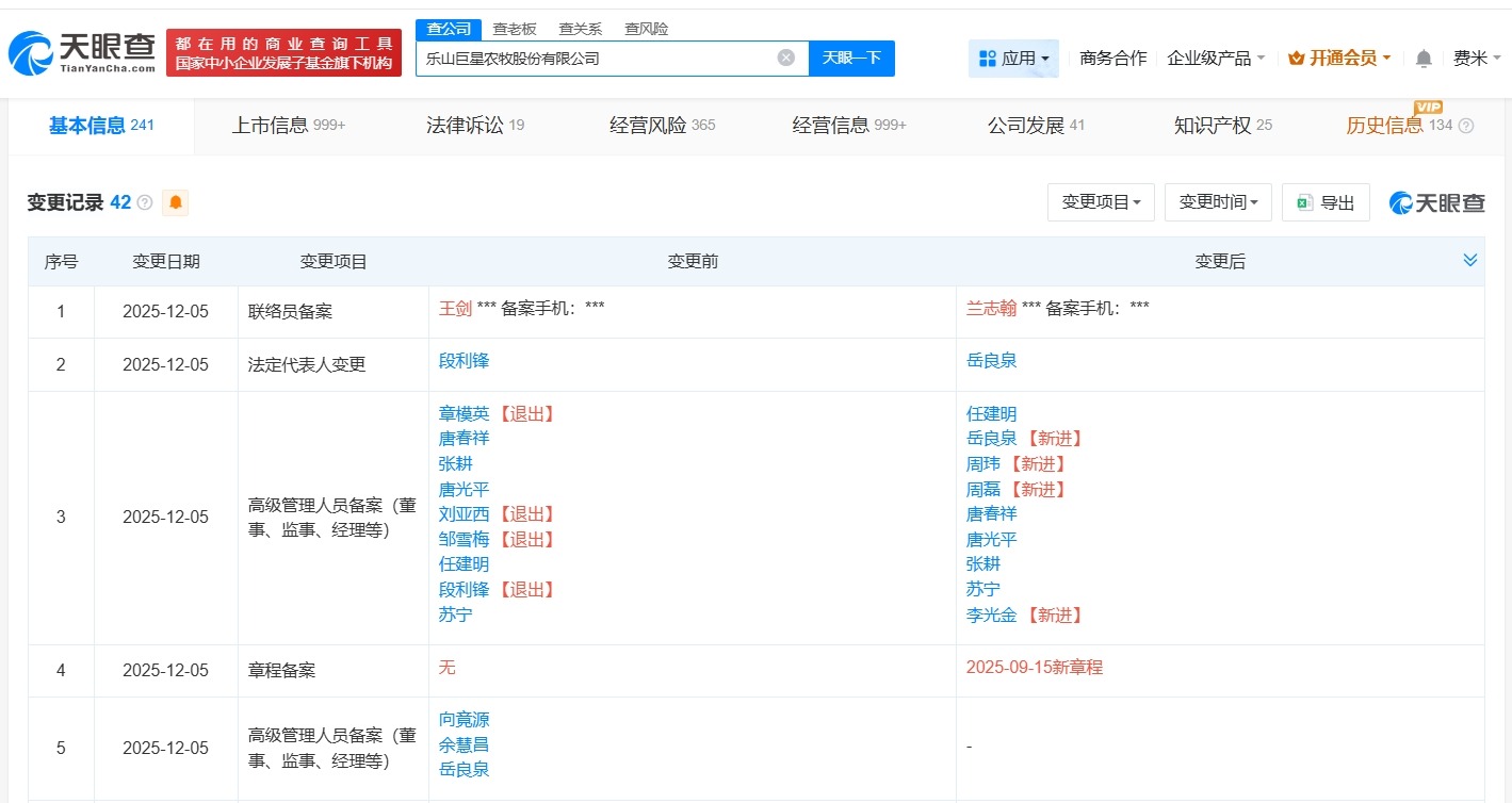 岳良泉任巨星农牧董事长