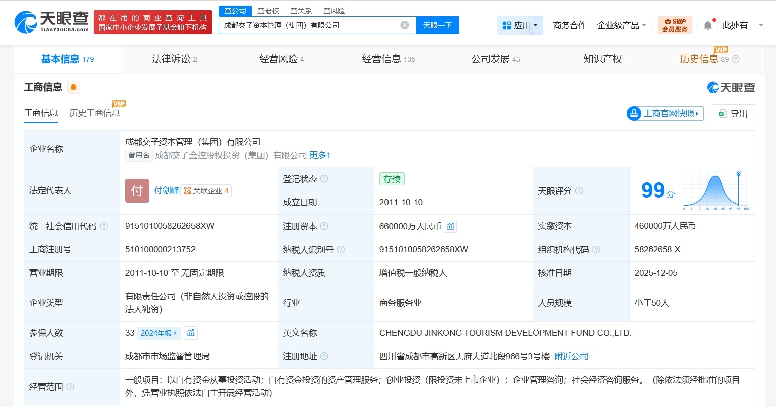 成都交子资本管理集团增资至66亿增幅约43%