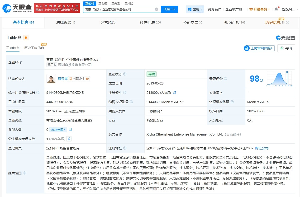 喜茶商业版图盘点